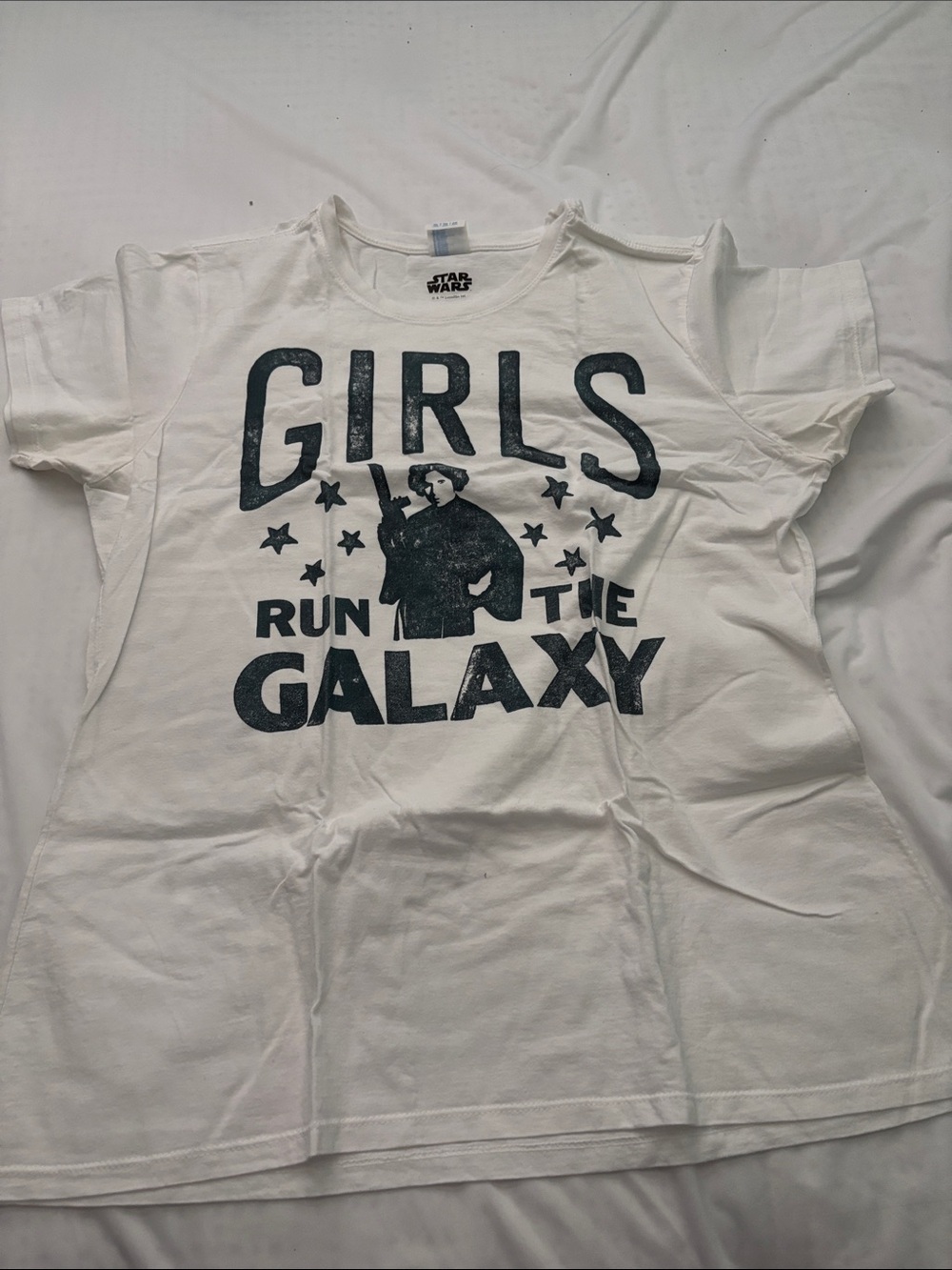 Star Wars White Women’s ‘Girls Run The Galaxy' Graphic Tee
